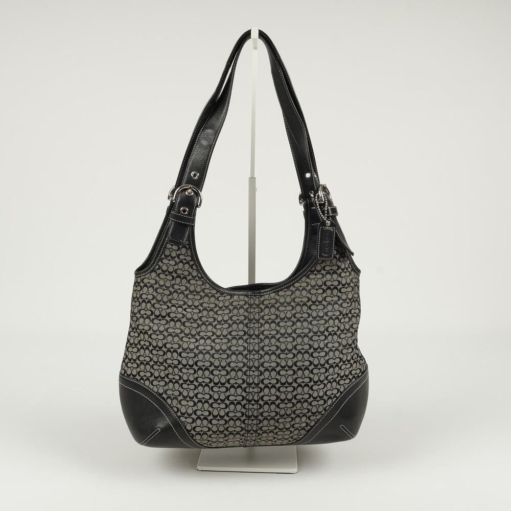 Coach Soho Signature Hobo Bag Monogram Canvas Leather Trim Vintage Y2K 6800